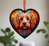 Cockapoo Apricot Stained Glass Effect Heart Suncatcher